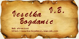 Veselka Bogdanić vizit kartica